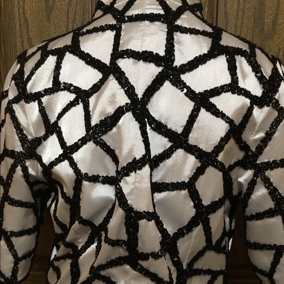 Unique beaded shimmering zipper split midi dress - Picture 8 of 8